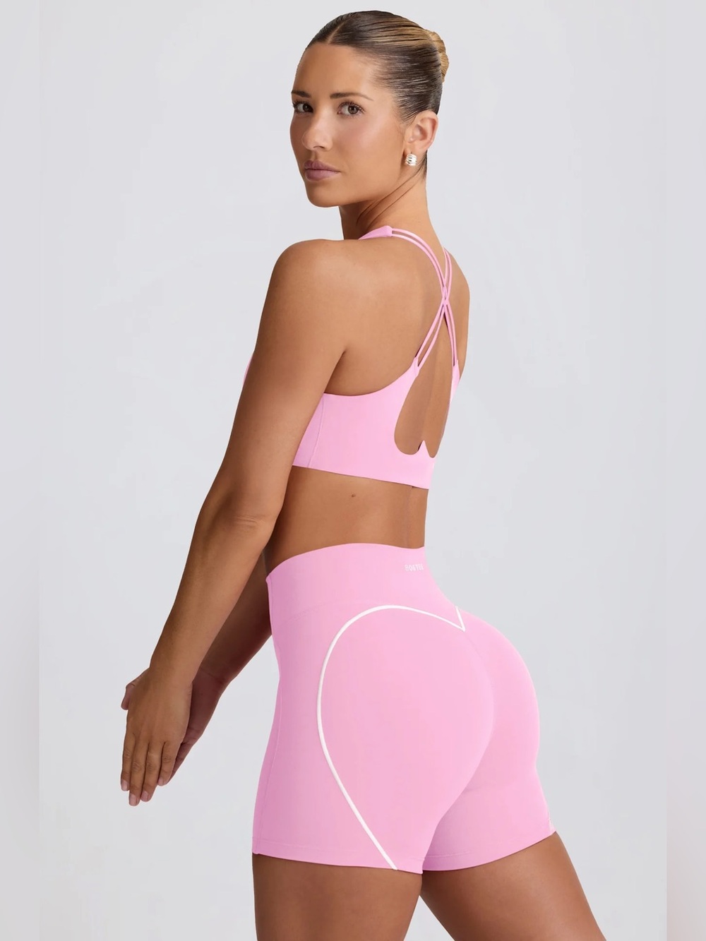 NWT Bo-Tee Soft Active Mini Shorts in Baby Pink